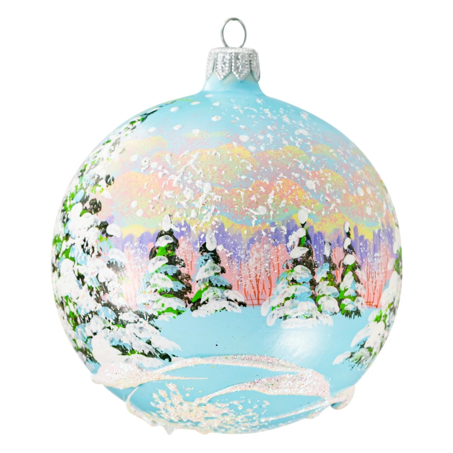 Игрушка елочная шар Bartosh Дед мороз Снегурочка 10 см, стекло, п/к