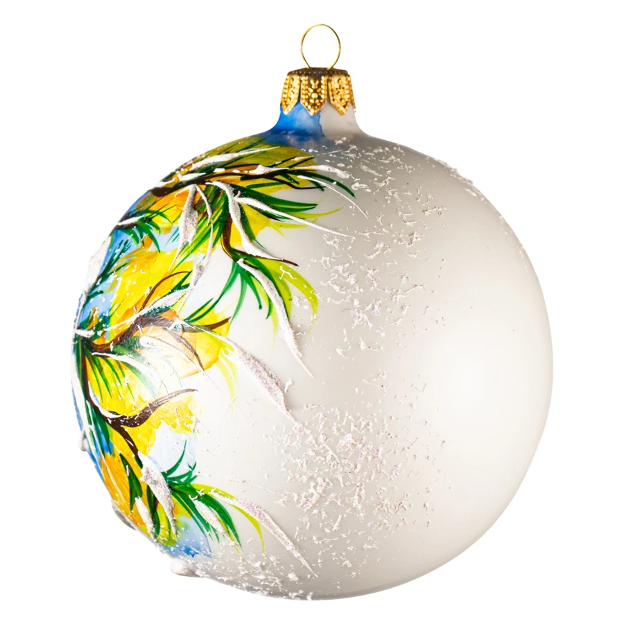 Игрушка елочная шар Bartosh Животные Сова 10 см, стекло, п/к