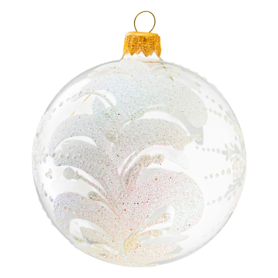 Игрушка елочная шар Bartosh Ажурный рисунок №2, 8 см, стекло, п/к