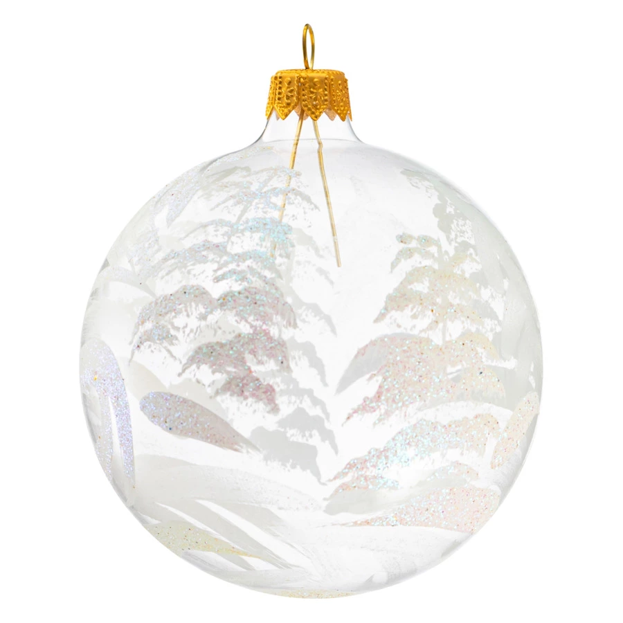 Игрушка елочная шар Bartosh Ажурный рисунок №3, 8 см, стекло, п/к