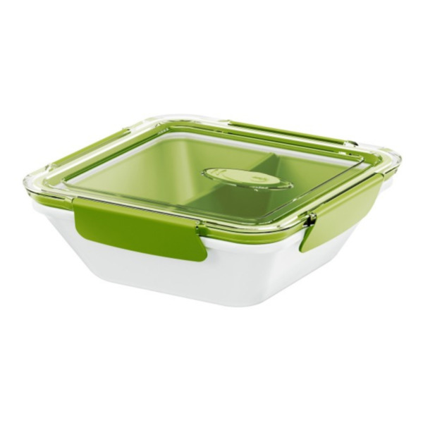 Ланч-бокс со вставкой бело-зеленой Emsa Bento Box 900 мл, пластик-Sale