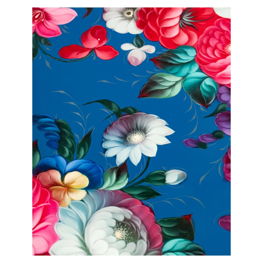 Поднос Жостовская фабрика декоративной росписи НХПР Изысканный 60х47 см, сталь нержавеющая, черный