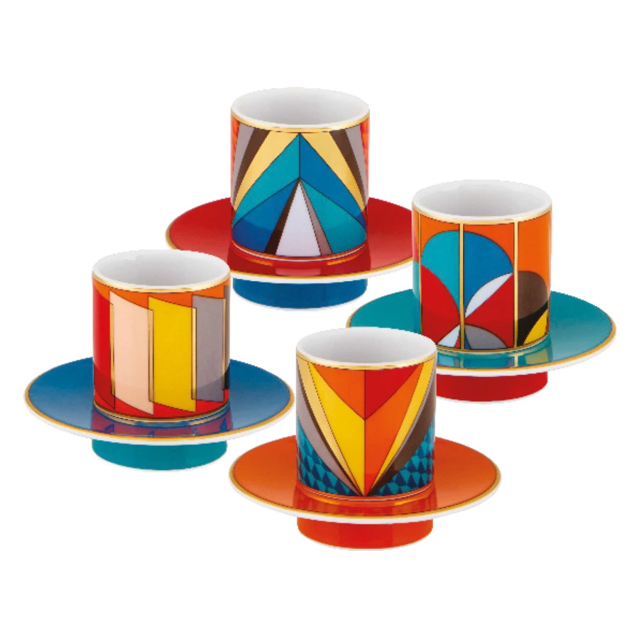 Набор чашек кофейных с блюдцами Vista Alegre Футуризм, 4 шт, фарфор