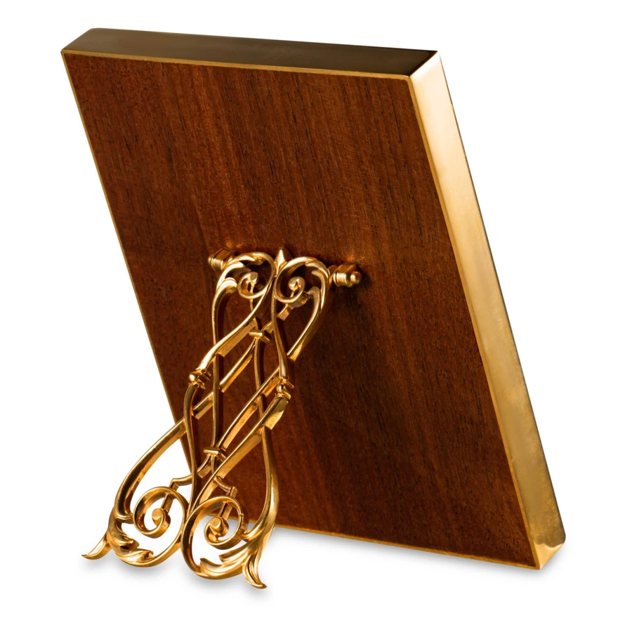 Рамка для фото Русские самоцветы, латунь, огранка Овал, зеленая