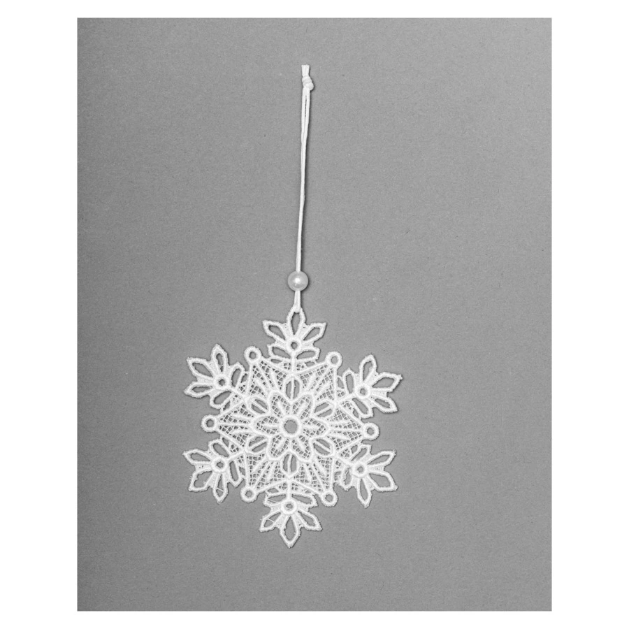 Игрушка елочная Венизное кружево Снежинка 9 см, вискоза