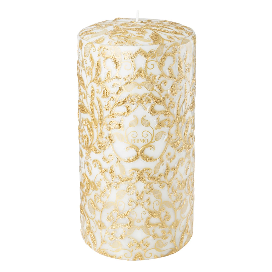 Свеча интерьерная Pernici Les Sens Floreale Ivory Gold 1,3 л, столб 20х10 см, п/к