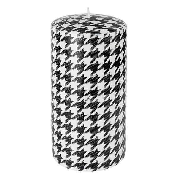 Свеча интерьерная Pernici Elementi Pied De Poule Black&White 1,3 л, столб 20х10 см, п/к