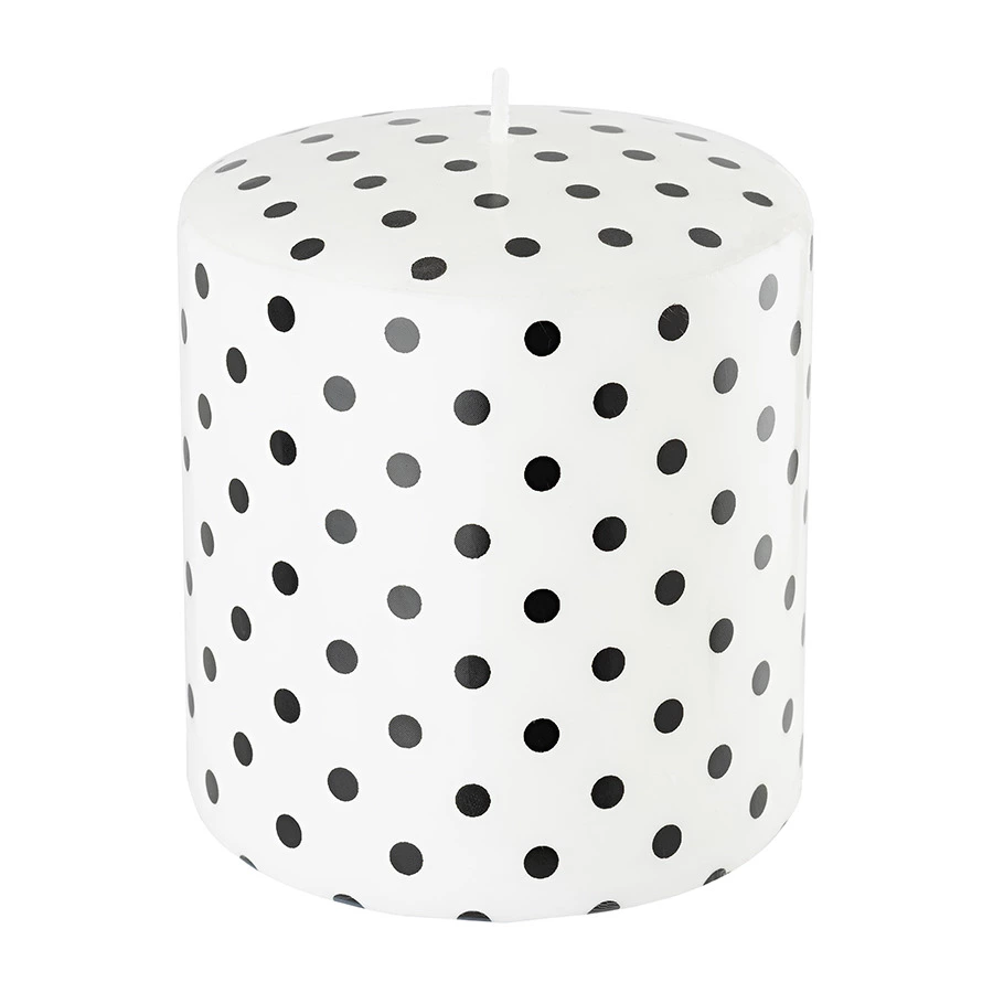 Свеча интерьерная Pernici  Pois Black&White 700 мл, столб 11х10 см, п/к