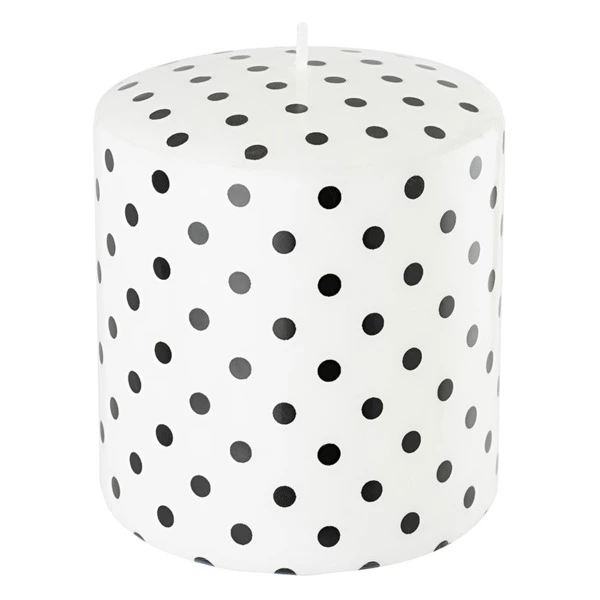 Свеча интерьерная Pernici  Pois Black&White 700 мл, столб 11х10 см, п/к