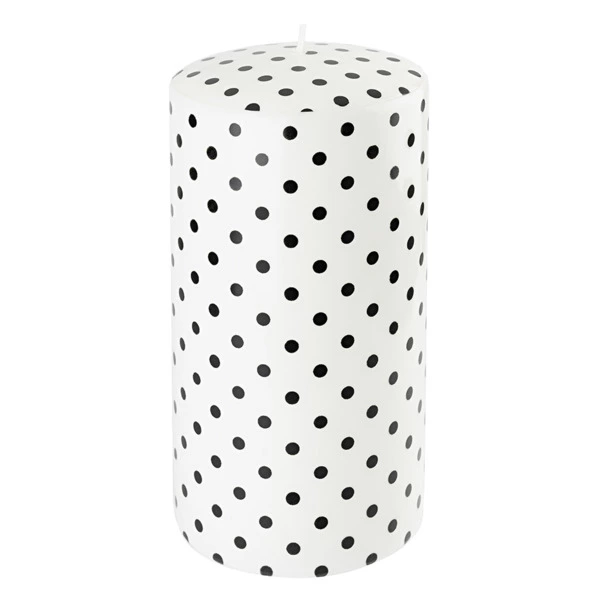 Свеча интерьерная Pernici Pois Black&White 1,3 л, столб 20х10 см, п/к