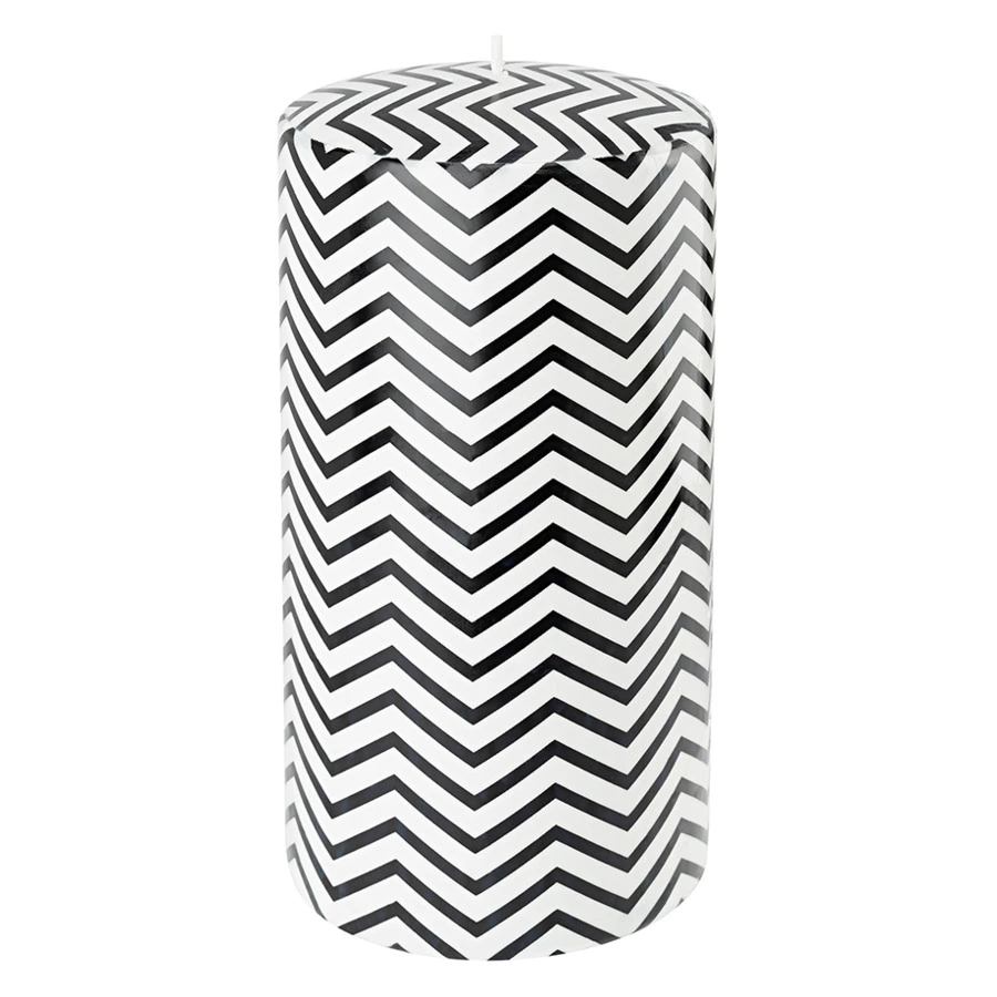 Свеча интерьерная Pernici Righe Black&White 1,3 л, столб 20х10 см, п/к