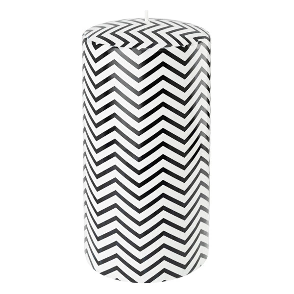 Свеча интерьерная Pernici Righe Black&White 1,3 л, столб 20х10 см, п/к