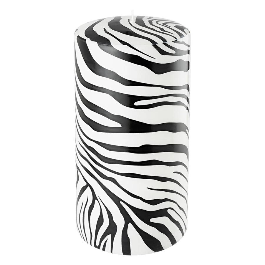 Свеча интерьерная Pernici Zebra Black&White 1,3 л, столб 20х10 см, п/к