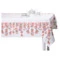 Скатерть прямоугольная Mix&Match Home Новогодние игрушки 168х250 см, хлопок, белая с принтом