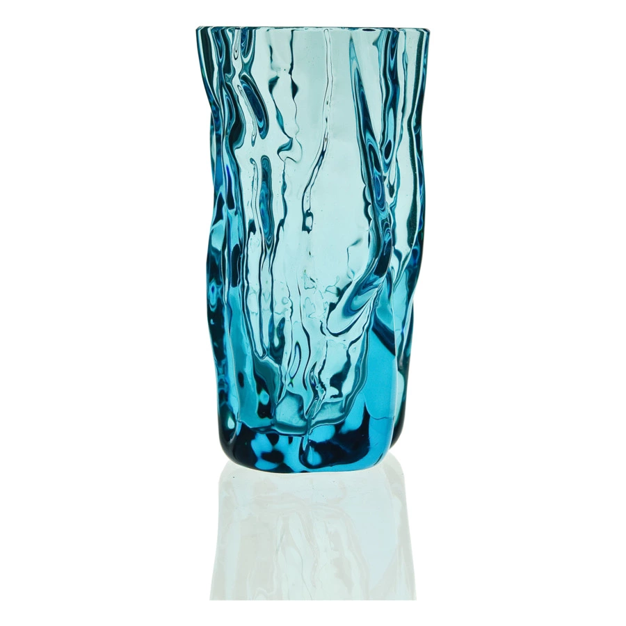 Ваза для цветов ГХЗ Кора 20 см, хрусталь, бирюзовая