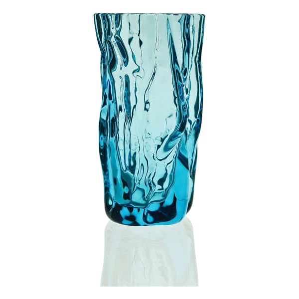 Ваза для цветов ГХЗ Кора 20 см, хрусталь, бирюзовая