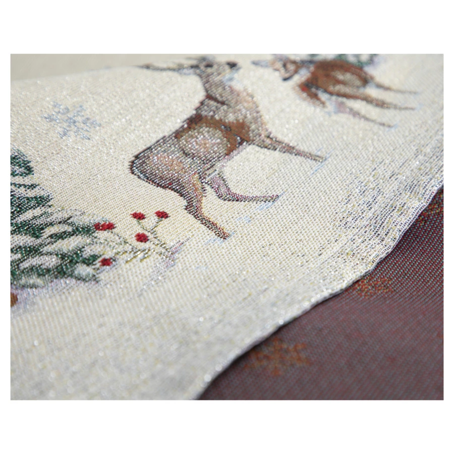 Скатерть-наперон Mix&Match Home Бэмби 100х100 см, гобелен, бежевый