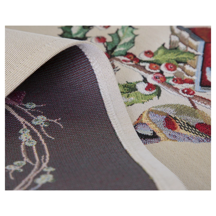 Дорожка для стола Mix&Match Home Зимний пир Скворечники 40х100 см, гобелен, голубой