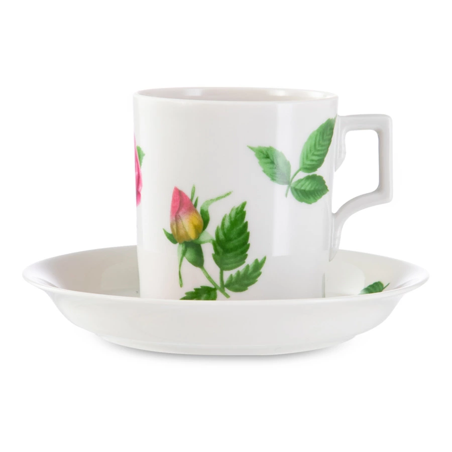 Чашка чайная с блюдцем ИФЗ Гербовая Розариум 220 мл, фарфор твердый