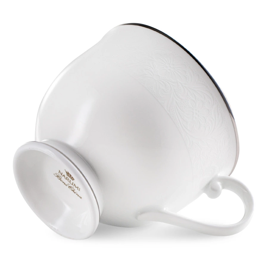 Чашка чайная с блюдцем Narumi Рошель 230 мл, фарфор костяной