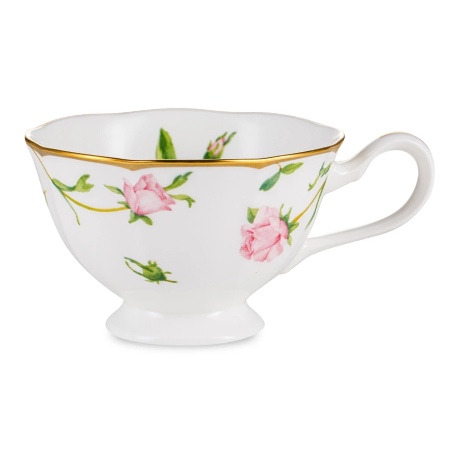 Чашка чайная с блюдцем Narumi Цветущая Роза 230 мл, фарфор костяной