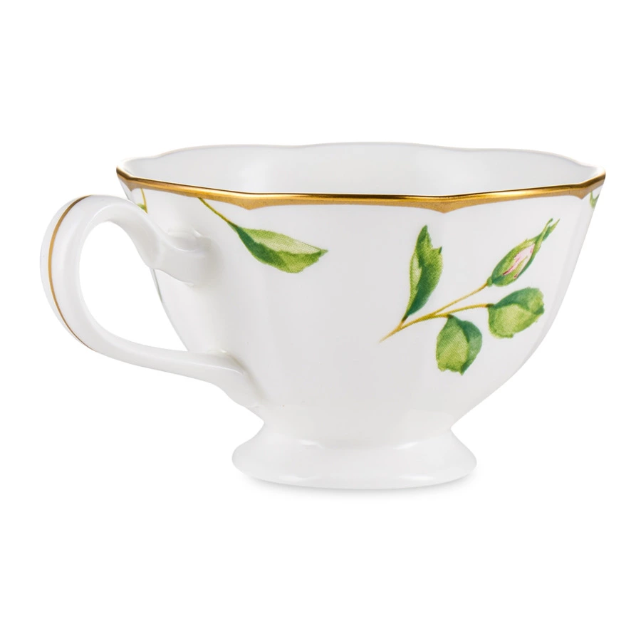 Чашка чайная с блюдцем Narumi Цветущая Роза 230 мл, фарфор костяной