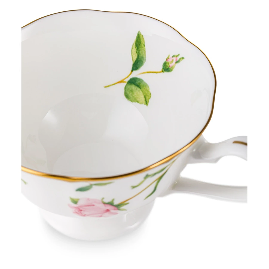 Чашка чайная с блюдцем Narumi Цветущая Роза 230 мл, фарфор костяной