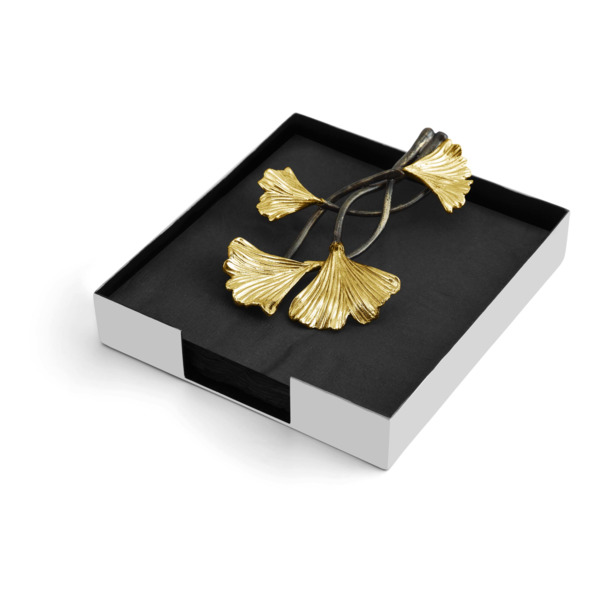 Салфетница Michael Aram Бабочки Гинкго 18х16,5 см, латунь