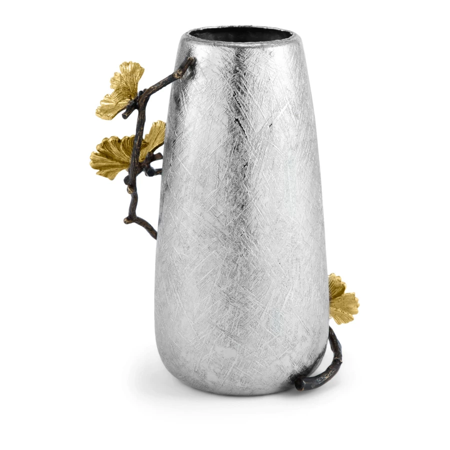 Ваза Michael Aram Бабочки Гинкго 15х14х20 см 1,3 л, сталь нержавеющая