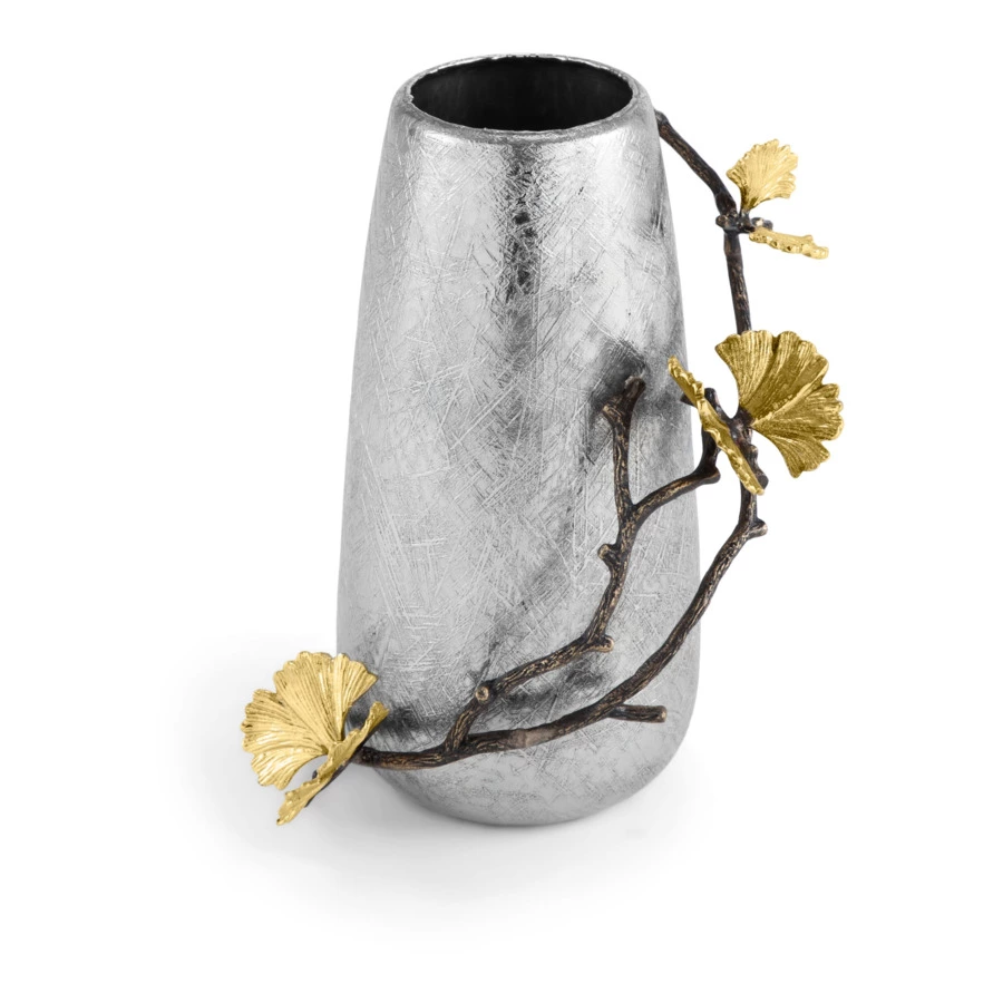 Ваза Michael Aram Бабочки Гинкго 15х14х20 см 1,3 л, сталь нержавеющая