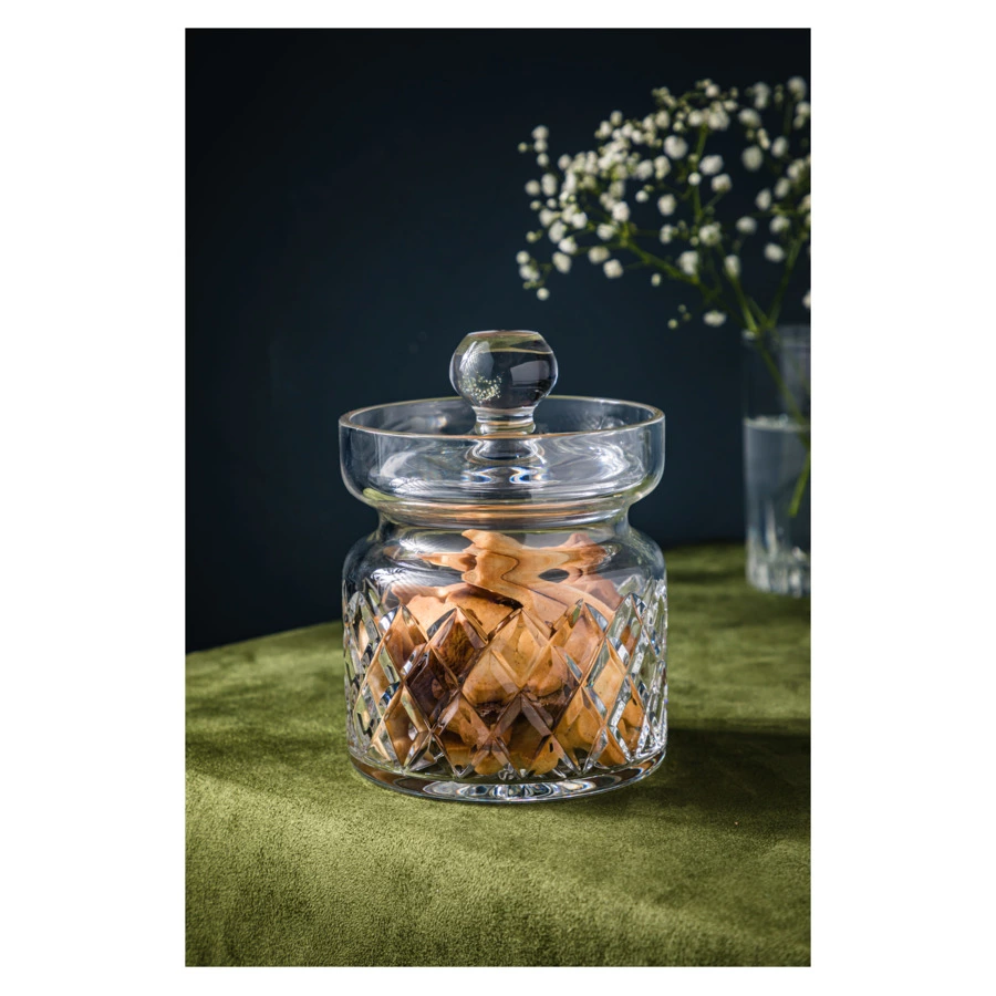 Конфетница с крышкой Неман Мириам 12,2 см, хрусталь