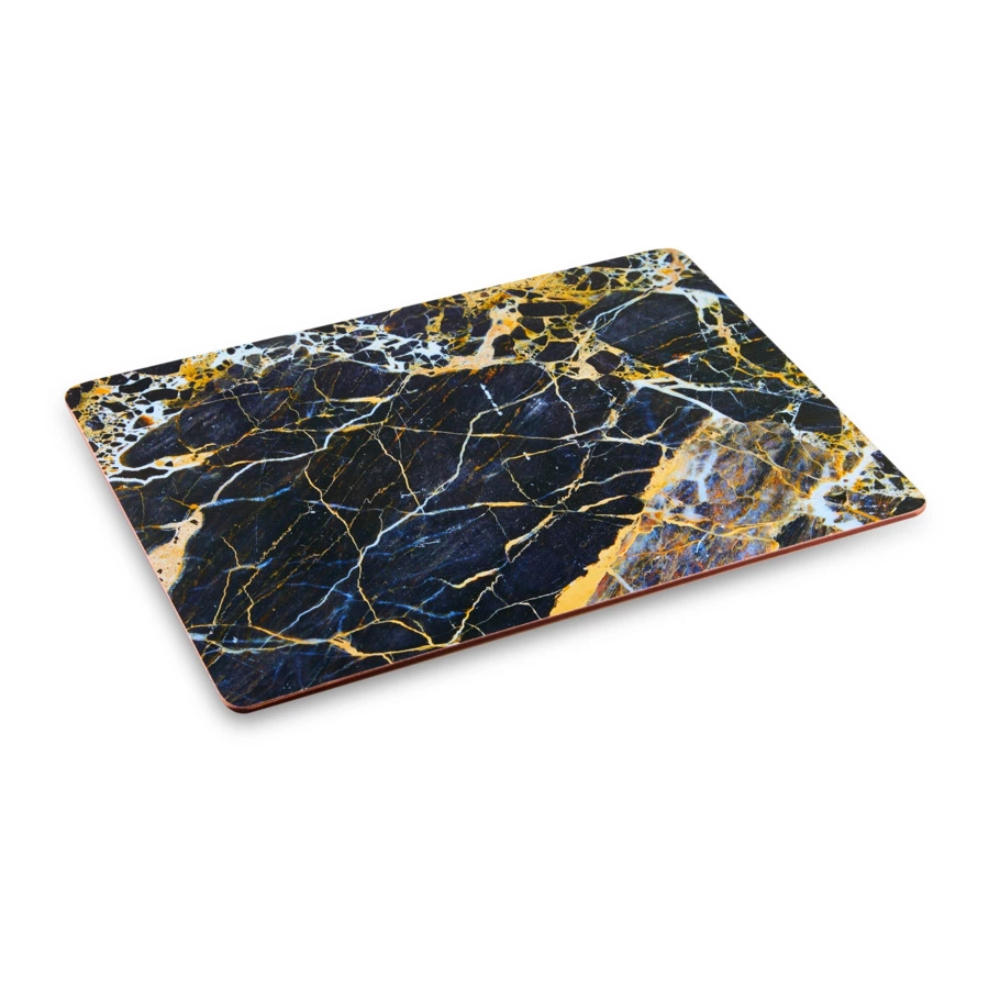Набор плейсматов прямоугольных Creative Tops Синий мрамор 40х29 см, 4 шт, пробка, п/к