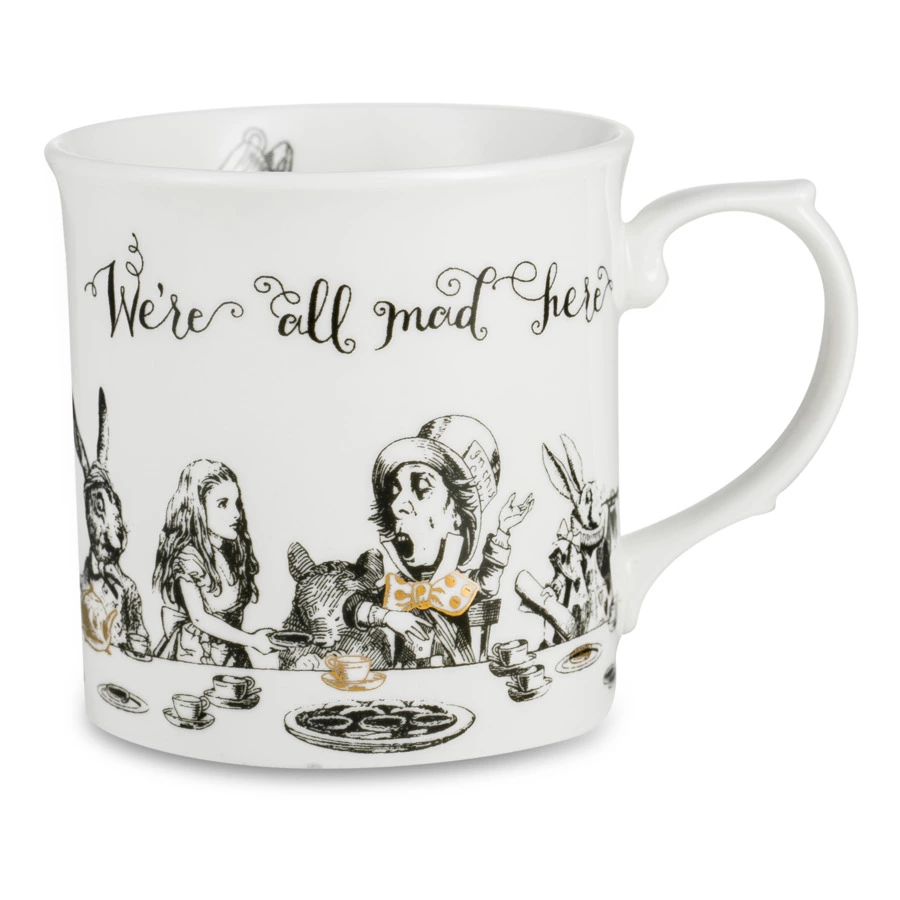 Кружка с ситечком V&A Алиса в стране чудес 300 мл, фарфор костяной, п/к