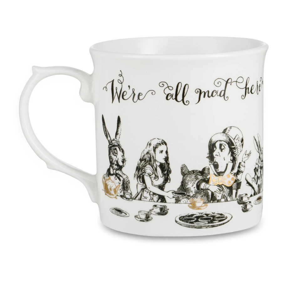 Кружка с ситечком V&A Алиса в стране чудес 300 мл, фарфор костяной, п/к