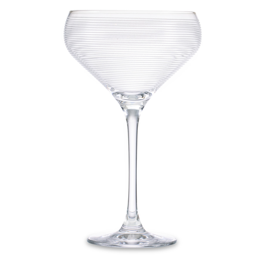 Набор креманок для шампанского Mikasa Cheers 400 мл, 4 шт, хрустальное стекло, серебристый декор