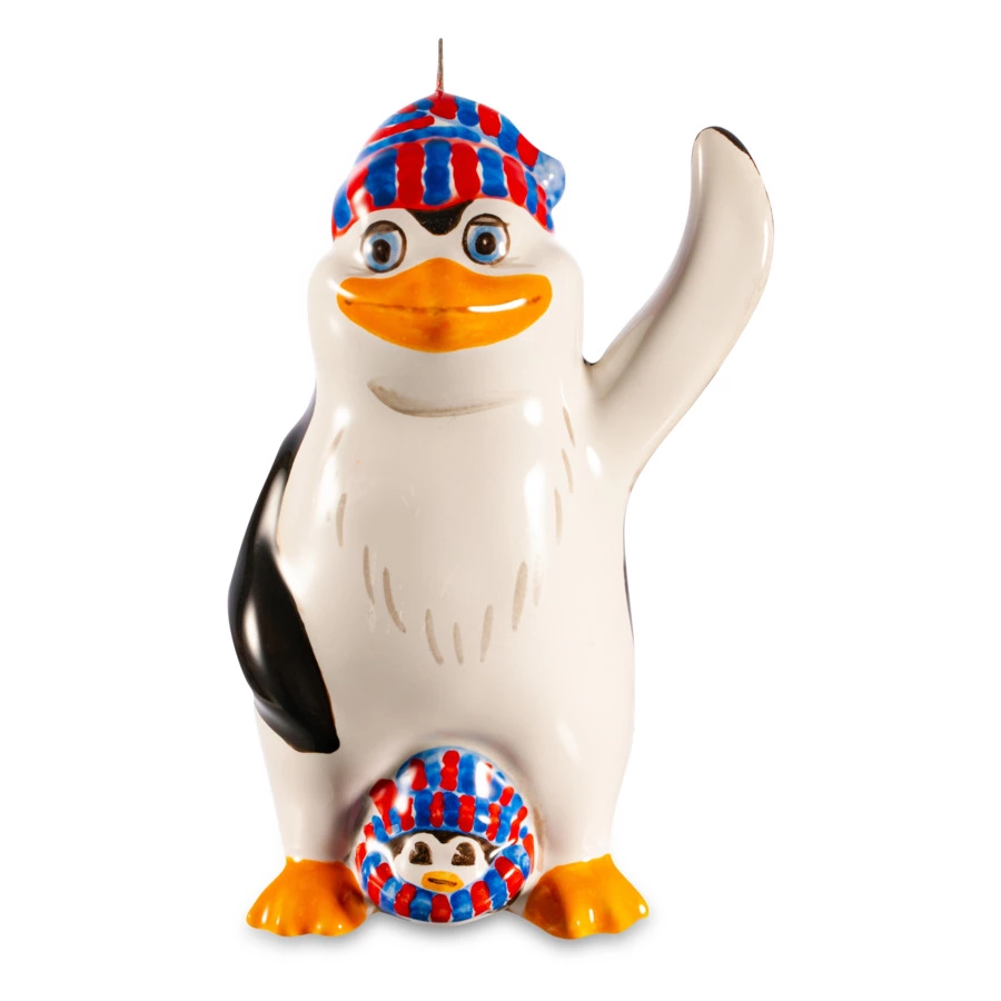 Игрушка елочная Ярославская майолика Пингвин 10 см, керамика