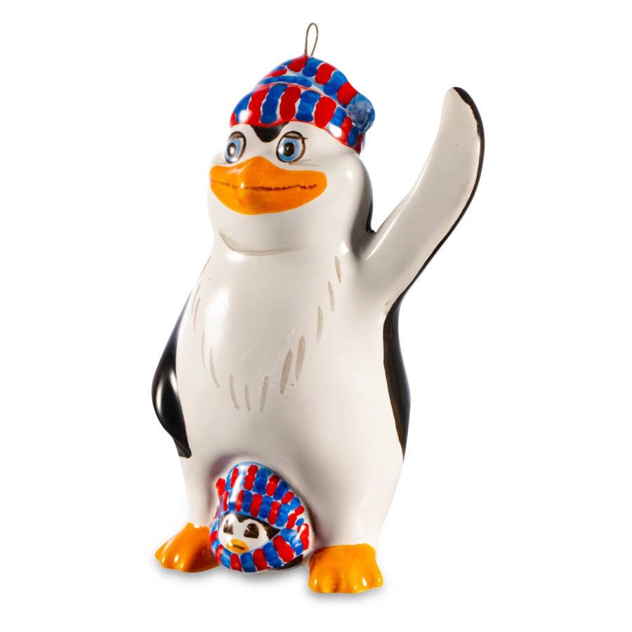 Игрушка елочная Ярославская майолика Пингвин 10 см, керамика