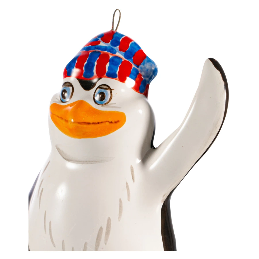 Игрушка елочная Ярославская майолика Пингвин 10 см, керамика