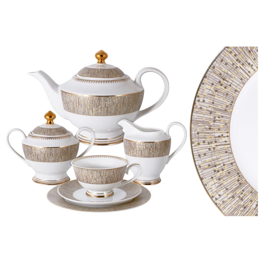 Сервиз чайный Midori Луксор на 6 персон 23 предмета, фарфор, п/к