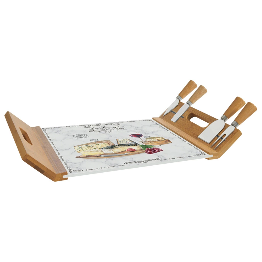 Набор из доски и ножей для сыра Easy Life Fromage 5 предметов, Сталь нержавеющая, п/к