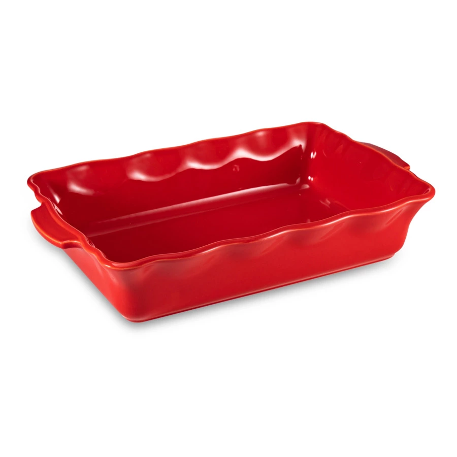 Форма для запекания прямоугольная Esprit de cuisine Festonne 41х25 см, ручки, вишневая