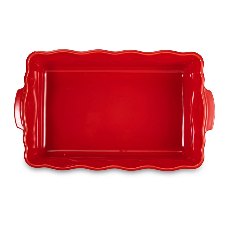 Форма для запекания прямоугольная Esprit de cuisine Festonne 41х25 см, ручки, вишневая