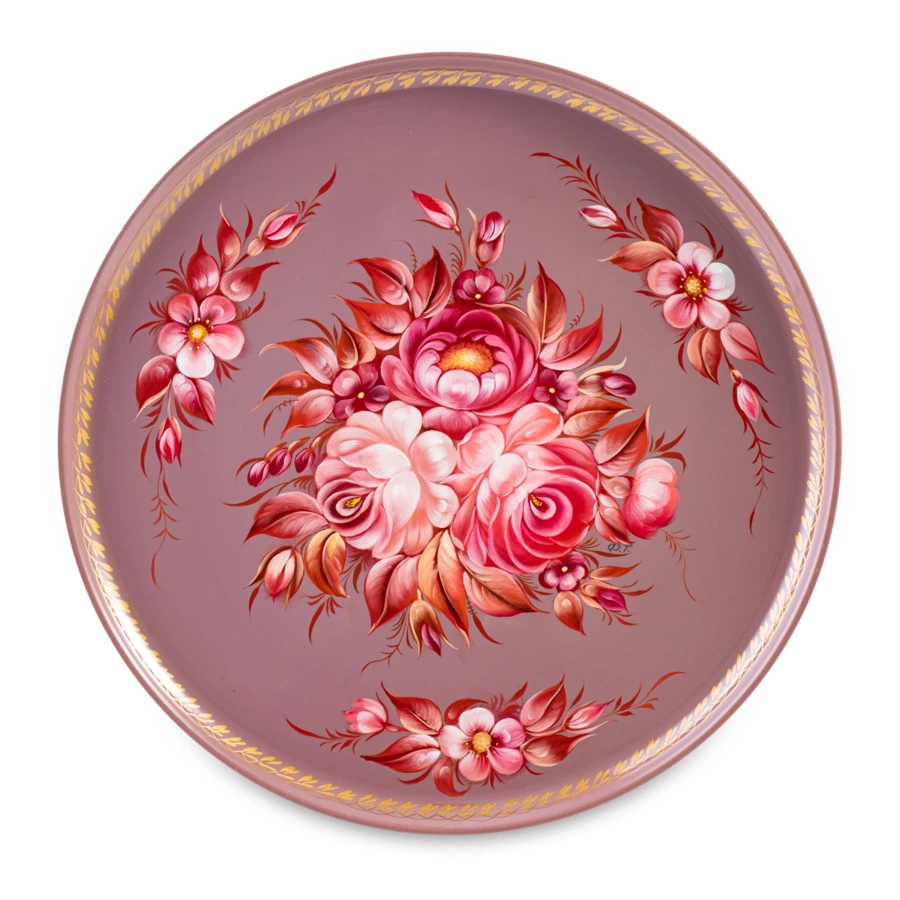 Поднос Жостовская фабрика декоративной росписи Фантазия 37 см, п/к-Sale