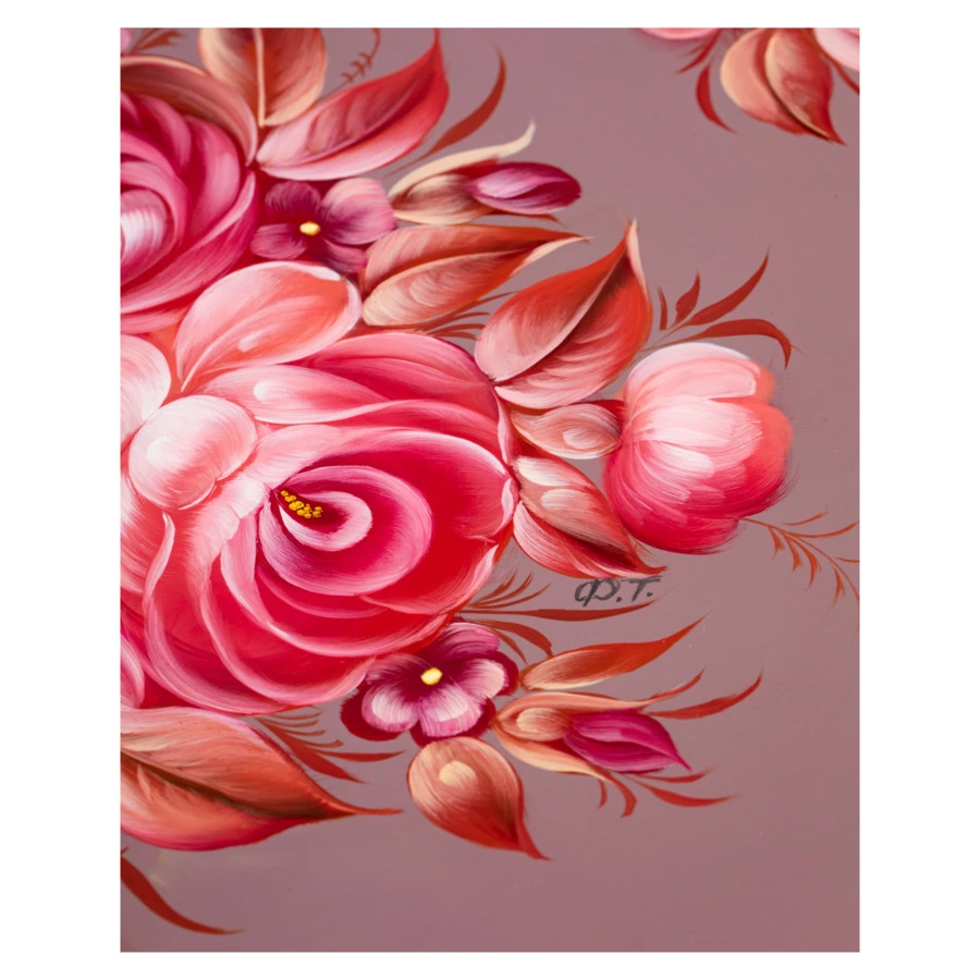 Поднос Жостовская фабрика декоративной росписи Фантазия 37 см, п/к-Sale