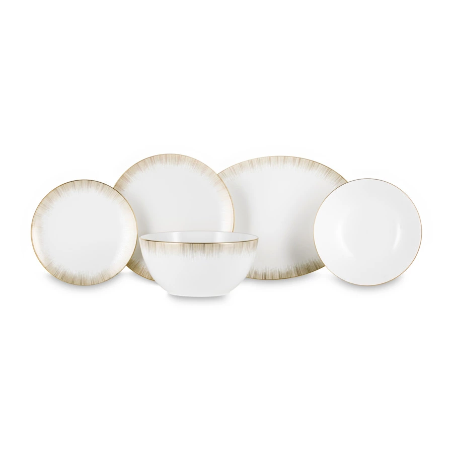 Сервиз столовый Narumi Сверкающее Золото на 6 персон 20 предметов, фарфор костяной