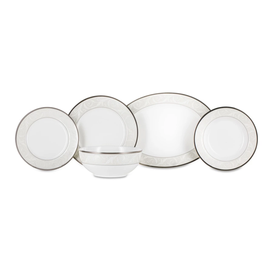 Сервиз столовый Narumi Платиновый ноктюрн на 6 персон 20 предметов, фарфор костяной