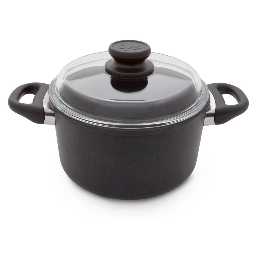 Кастрюля со стеклянной крышкой SKK Diamant 20 см, 3 л, алюминий литой