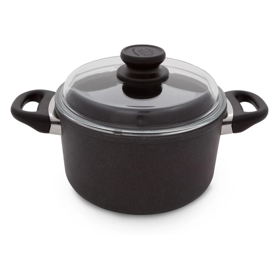 Кастрюля со стеклянной крышкой SKK Titanium 2000, 20 см, 3 л, алюминий литой