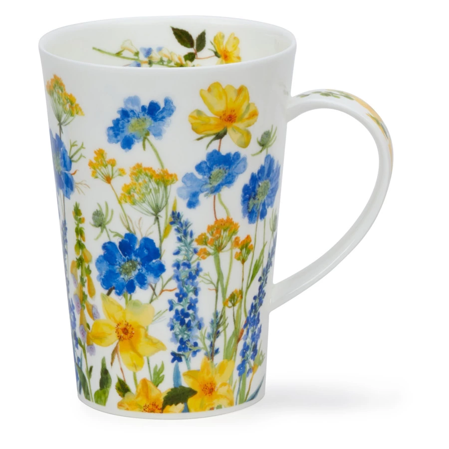 Кружка Dunoon Газон из голубых цветов Шетлэнд 440 мл, фарфор костяной