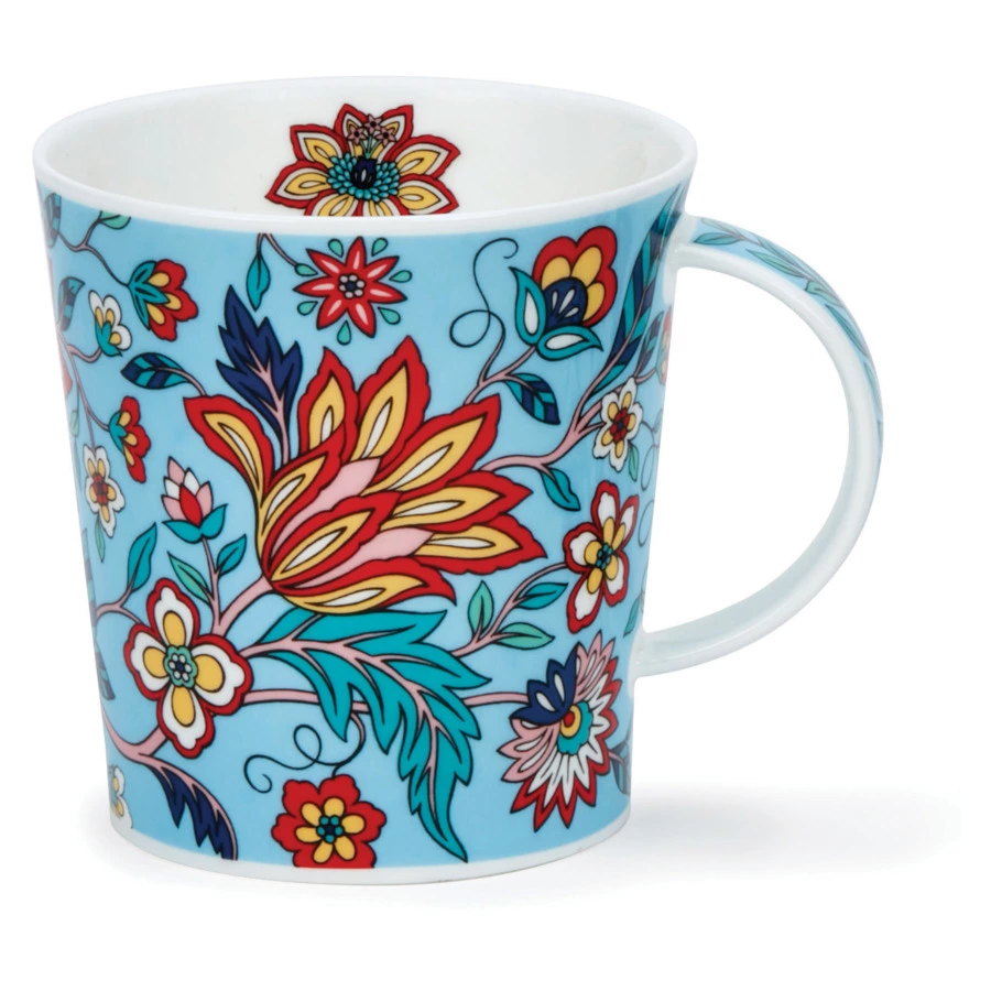 Кружка Dunoon Цветочный узор синий Ломонд 320 мл, фарфор костяной